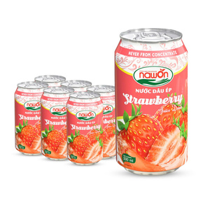 Zumo de fruta y fresa en lata de aluminio con bebidas Nata De Coco Nico Premium Healthy Juice Brand Private Label disponible - Product Image 1