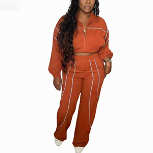 Completo Set Due Pezzi Donna 2026 Nuovo con Fiocco Ampio e Giacca Sportiva, Tuta con Blocchi di Colore Stile Streetwear per Tutte le <span class=keywords><strong>Stagioni</strong></span>, Abbigliamento Casual - Product Image 2