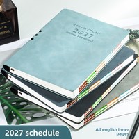 Agenda professionnel A5 2027, version anglaise, couverture rigide, carnet portable, agenda quotidien épaissi, journal personnalisé pour les affaires