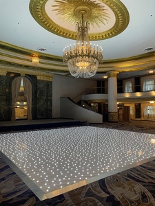 Haute Brillant Blanc Starlit <span class=keywords><strong>LED</strong></span> Tapis <span class=keywords><strong>De</strong></span> Danse Carreaux Étanche pour Mariage Hôtels KTV Blanc Chaud PVC Lampe Corps Scène Lumières - Product Image 2