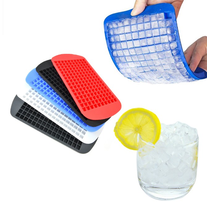 Molde de silicone para barra de gelo, bandeja de gelo pequena e quadrada para gelo, grau alimentar, 160