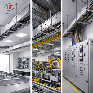 Bandejas de Cable de Acero con Fondo Sólido de 50 mm, Longitud de 2 a 6 m, Altura de Riel Lateral de 50 a 200 mm, Uso Industrial - Product Image 6