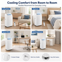 Climatiseur Portable Vertical Refroidissement Uniquement Télécommande USB/Électrique 11 900-20 999 BTU/h Contrôlé par Application pour Maison et Bureau