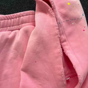 Ensemble de sweats à capuche demi-zip brodés personnalisés 450 g/m² effet vieilli, lavage abrasion, coupe oversize, 100 % coton, unisexe, écologique - Product Image 2