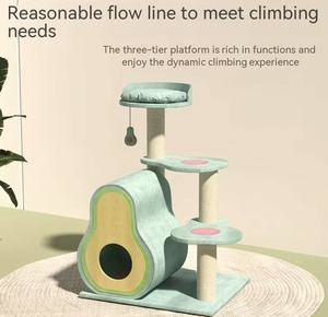 Avocado Katzen-Klettergerüst - Großes Katzenbett Integrierte Einheit - Platzsparend für Wohnungskatzen - Turm zum Klettern - Product Image 5