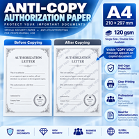 Papier de sécurité anti-copie A4 120 g/m², COPY VOID, anti-contrefaçon pour certificats, contrats, rapports, lettres d'autorisation