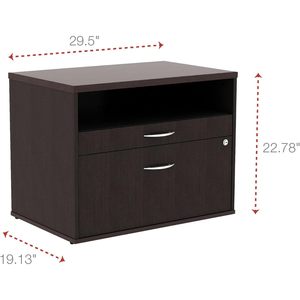 Archivador bajo Alera de 2 cajones, serie Credenza Open Office Desk, para documentos tamaño legal/letter, material de madera - Product Image 3