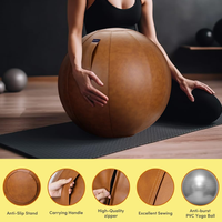 Housse de protection pliable en similicuir PVC pour ballon de yoga, anti-rayures, avec poignée de transport, pour ballon d'équilibre de bureau