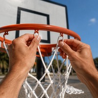 Filet de basket-ball professionnel robuste en nylon à 12 boucles pour entraînement extérieur – Grande Vente