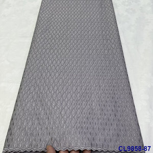 Tissu en coton <span class=keywords><strong>gris</strong></span> brodé à rayures imprimé confortable et doux au toucher Tissu pour vêtements pour hommes - Product Image 3