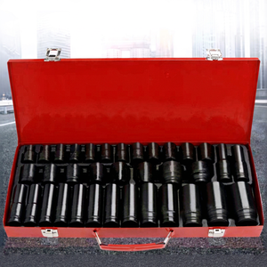 Juego de 35 Piezas de Llaves de Impacto Neumáticas de 1/2 Pulgada, Grado Industrial, Óxido Negro, Herramientas de Reparación Automotriz - Product Image 1