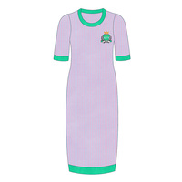OEM Personnaliser sur la base de photos et d'échantillons Zeta Femmes Sororité Robe en tricot Couleur bonbon Bloqué Jacquard Robe pull
