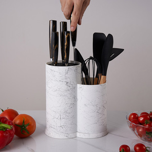 Support à couteaux Richchef à double compartiment en plastique, organiseur d'ustensiles de cuisine pour couteaux et outils - Product Image 2
