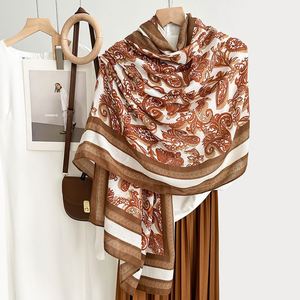 Écharpe longue d'hiver tendance 100% polyester pour pièce climatisée, châle imprimé noix de cajou pour femmes YHK0020 - Product Image 5