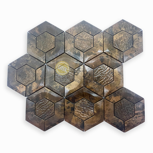Top qualité irrégulière Antique Surface or laiton métal mosaïque carrelage pour mur intérieur sol <span class=keywords><strong>fond</strong></span> décor maison hôtel Villa - Product Image 5