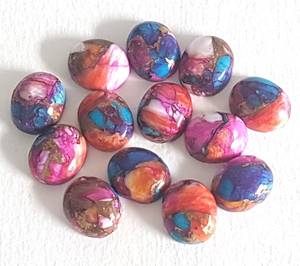 Lot de 5 cabochons ovales en turquoise cuivrée naturelle rose nacré 6x8mm, pierres précieuses pour la fabrication de bijoux, fournisseur en gros Inde - Product Image 4