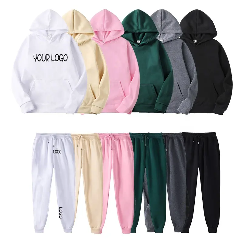 Sweatpants ve hoodie seti giyim üreticileri boş kış hoodies özel logo oyalamak düz erkekler hoodies unisex