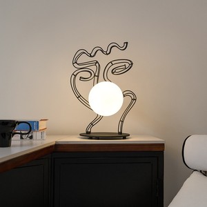 Abstract Line Table <b>Lamp</b> 26x39cm <b>LED</b> E27 Switch Control Eye Caring Decorative <b>Lighting</b> For Bedroom Study Room - Product Image 5