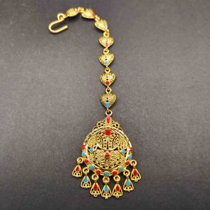 Новый 18-каратный позолоченный античный Южный индийский храм с польками, свадебное украшение для головы, украшение для волос, аксессуары - Product Image 2