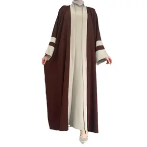 Bicomfort Casual 2 piezas étnico musulmán conjunto XL tamaño abierto Abaya y cárdigan Bata a juego Oriente Medio túnicas de mujer de Turquía