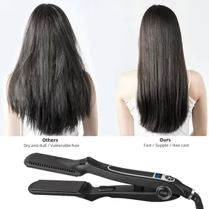 Professional Infrared Salon Hair Special Label 450f Nano Titanium Flat Iron Custom Private Label Portable Hair Straightener