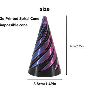3D Baskılı Spiral Koni Stres Oyuncağı İmkansız Piramitler Geçiş Heykeli Geçişli Stres Çarkı Vorteks İplik İllüzyonu - Product Image 4