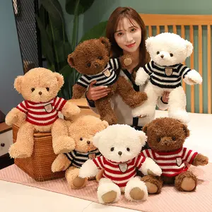 45cm Custom Plush Toy Manufacturer Stuffed Animal Toys Plush Teddy Bear with Color Knitted Coat Children Toys Birthday Gifts