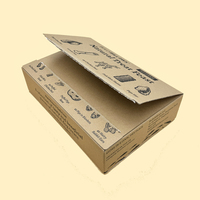 Pochettes d'expédition personnalisées en carton kraft brun ondulé, imprimées UV, avec logo sur mesure, bande déchirable, écologiques et recyclables