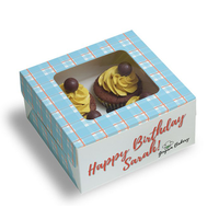 Différentes tailles personnalisées, blanc avec boîte cadeau rose, boîte à cupcake aux fraises 6 trous