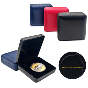 Caja de Regalo Cuadrada de Metal Creativa de PU de Alta Gama para Monedas Conmemorativas, Medallas del Zodíaco y Colección de Broches - Product Image 3