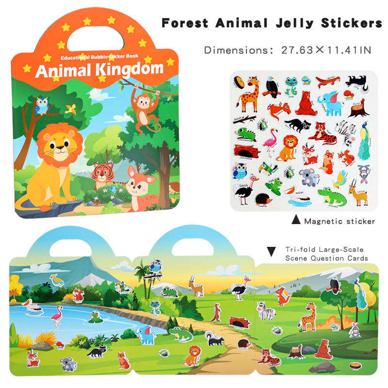 Autocollants de gelée d’animaux de la forêt