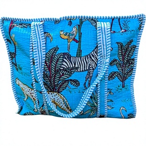 Bolsa de Mano de Verano de Lujo Premium, Impermeable, de Tela de Algodón, con Cierre de Cremallera, Forro de Algodón, Hecha en India, Exportador - Product Image 1