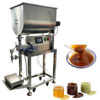 Machine de remplissage semi-automatique horizontale à pompe rotative à lobes pour aliments, miel, crème, chocolats, pâtes, ketchup, sauces