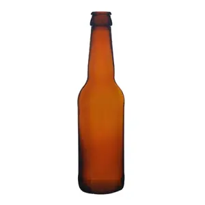 wholesale 330ml 500ml Brewing Beverage Sparkling Wine Juice Clear Round Beer Glass Bottle With Crown Cap