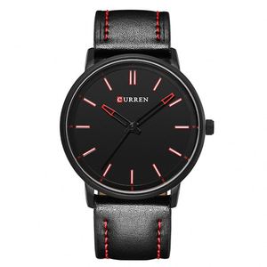 CURREN 8233 독특한 남성 석영 시계 변기 가죽 스트랩 방수 슈퍼 슬림 간단한 비즈니스 손목 시계 - Product Image 2