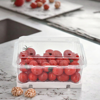Contenants d'emballage alimentaire rectangulaires en plastique PET transparent recyclable, dimensions personnalisables, impression possible