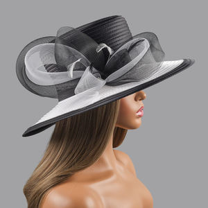 Unique Bowknot <span class=keywords><strong>Chic</strong></span> Party Hat Célébration Formelle Premium Église Chapeau Tissu Personnalisé Kentucky Derby Chapeau pour Femmes Décoration - Product Image 3