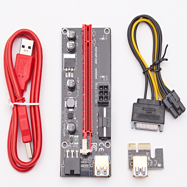 DYD 009S PCI-E Riser Card New Version 009 GPU Powered 1X to 16X Graphics Extension PCB & PCBA Product