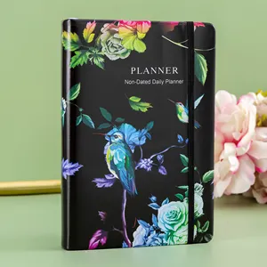 Grosir indah dipersonalisasi penutup elastis Band Notebook tema alam Pu kulit perencana Notebook