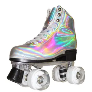 Custom Roller Skate 4 Wheel Roller Skating Shoes Flashing Adjustable Double Row Roller Skates for Women and Men Adult