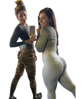 Celana Yoga Leggings Wanita Custom Produsen, Bahan Bernapas, Menyerap Keringat, Pinggang Elastis, Warna Solid, Fitur Pengangkat Bokong