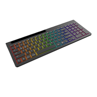Clavier compact 99 touches rétroéclairé RGB à mécanisme ciseaux, rechargeable USB-C, double mode 2.4G et Bluetooth pour ordinateurs de bureau, portables, téléphones et iPad