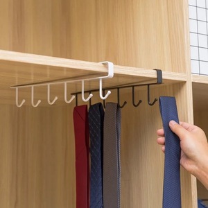 Wholesale Multifunctional 6-<b>Hook</b> Coffee Cup Mug Holder Black and White Iron <b>Shelf</b> for Kitchen Cabinet Sundries Organizer Storage - Product Image 1