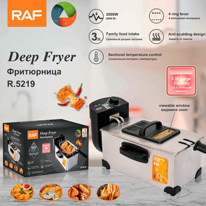 Elektrikli Fritöz Paslanmaz Çelik 3.5L Kapasiteli Ev ve Ticari Kullanım Sabit Sıcaklıkta Aşırı Isınma Koruması - Product Image 1