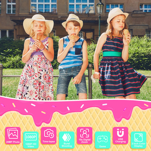 Çocuklar için Sıcak Fırsat Pembe/Mavi Küçük Dijital Fotoğraf Makinesi, Kendi Kendine Çekilen Resimler, Videolar, Futbol İzleme ve Dünya Kupası İzleme - Product Image 4