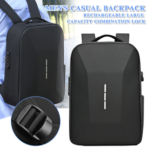 남성 휴대용 캐주얼 배낭 대용량 지퍼 Daypack 보안 암호 잠금 <span class=keywords><strong>USB</strong></span> 충전 포트 노트북 가방 방수 - Product Image 5