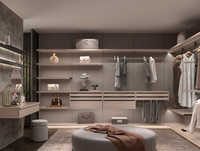 Meubles de chambre à coucher modernes Evereco Armoire de placard en bois avec poignées invisibles Armoire supérieure pour vêtements Armoires de rangement Placards