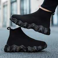 Nouvelles Chaussures Montantes pour Enfants, Baskets Chaussettes Élastiques à Semelle Épaisse, Lacets Antidérapants, Tendance Mode, Chaussures de Sport Décontractées