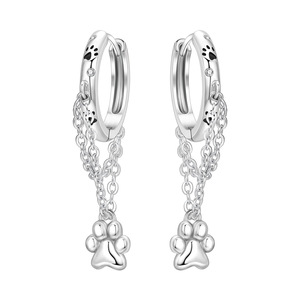 Nuevos aretes/pendientes de latón blanco con adorable diseño de pata de gato, diseño original y exclusivo, aretes modernos y versátiles - Product Image 1