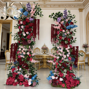 Guirnalda de <span class=keywords><strong>Flores</strong></span> Artificiales Económica al por Mayor, Decoración Colgante para Bodas y Fiestas, Arco de <span class=keywords><strong>Flores</strong></span> Artificiales Elegante, Decoración de Pared para Bodas y Fiestas en Casa - Product Image 1